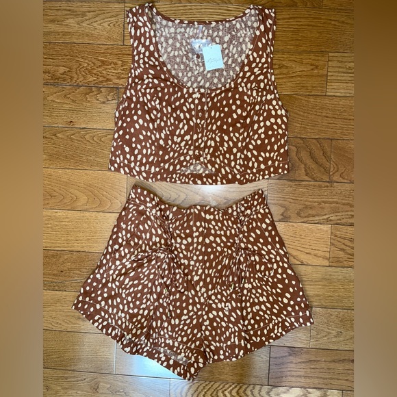 NWT Free People Bennett Crop Cotton Top & Shorts Set size 6 - Picture 8 of 9